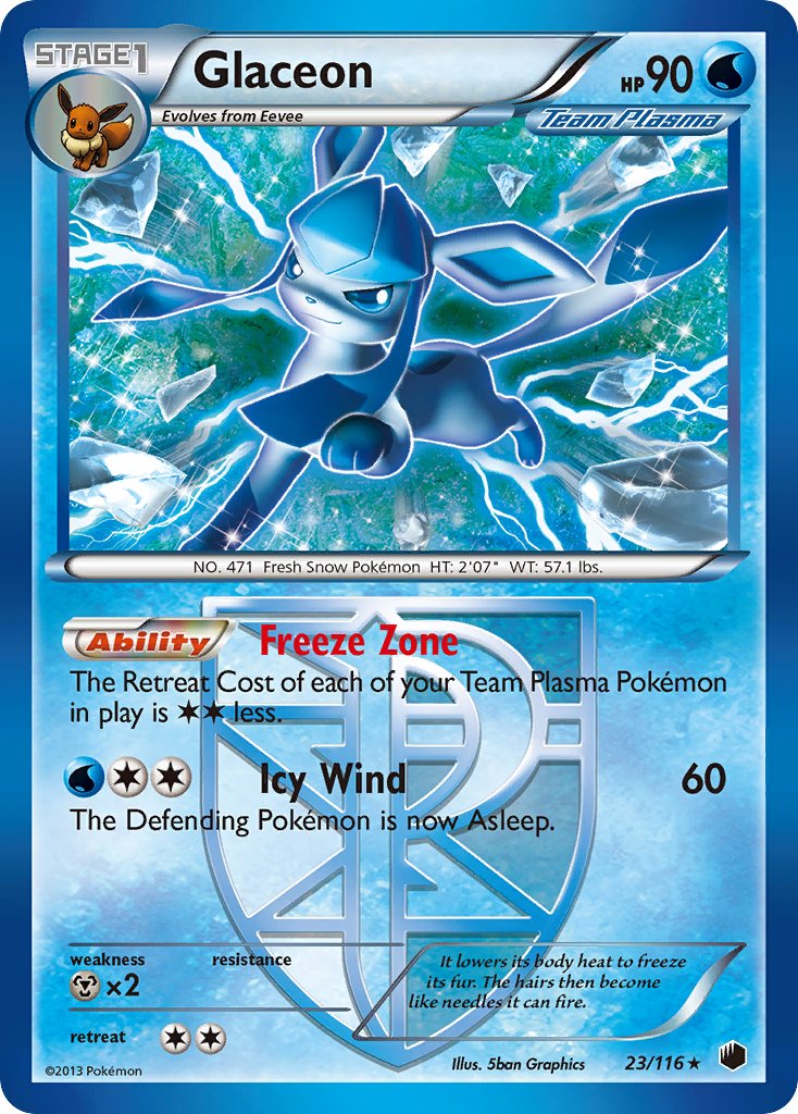 Glaceon (23/116) (Theme Deck Exclusive) [Black & White: Plasma Freeze] | Game Master's Emporium (The New GME)