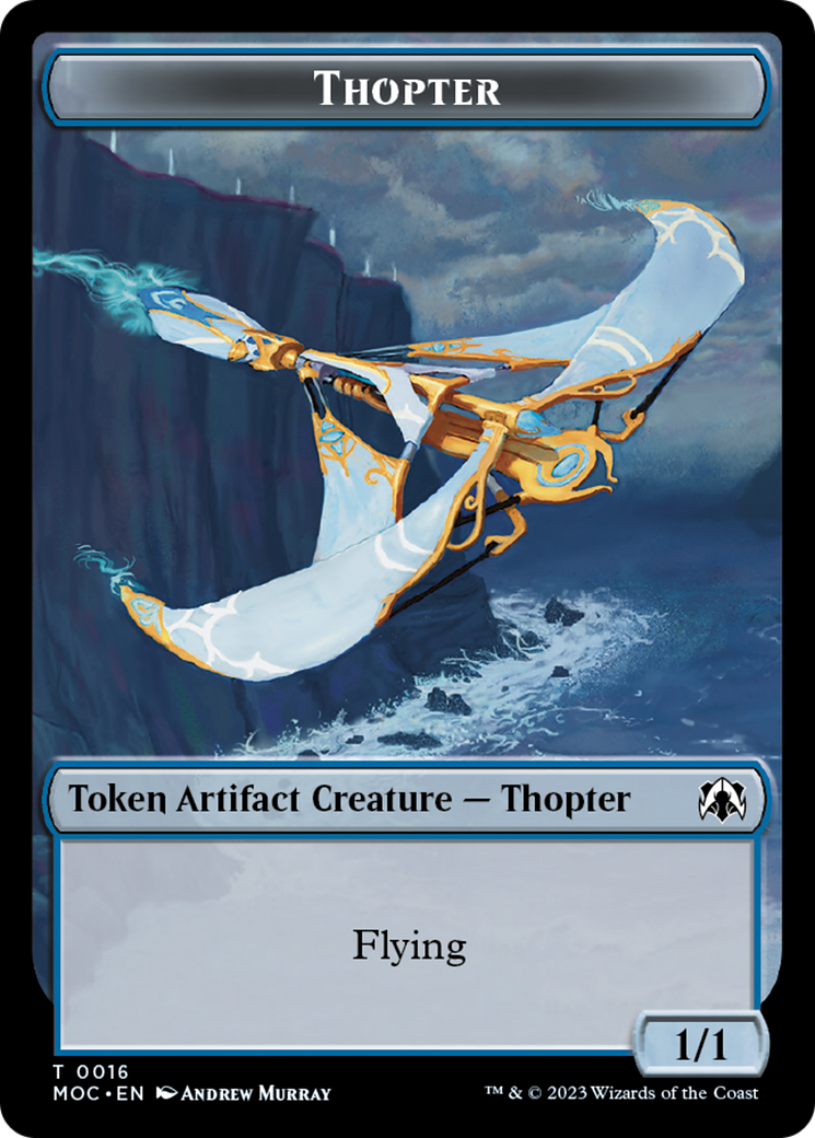 Thopter // Gold Double-Sided Token [March of the Machine Commander Tokens] | Game Master's Emporium (The New GME)