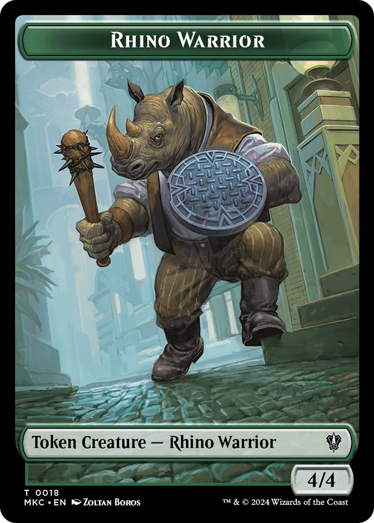 Thopter // Rhino Warrior Double-Sided Token [Murders at Karlov Manor Commander Tokens] | Game Master's Emporium (The New GME)