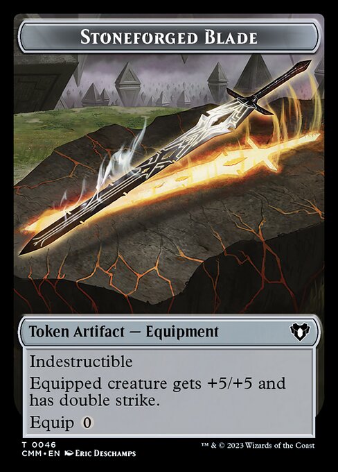 Spirit (0039) // Stoneforged Blade Double-Sided Token [Commander Masters Tokens] | Game Master's Emporium (The New GME)