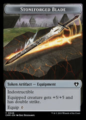 Spirit (0039) // Stoneforged Blade Double-Sided Token [Commander Masters Tokens] | Game Master's Emporium (The New GME)