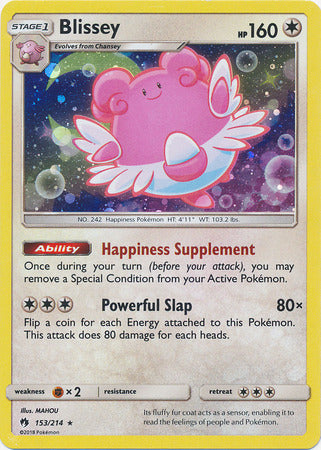 Blissey (153/214) (Cosmos Holo) [Sun & Moon: Lost Thunder] | Game Master's Emporium (The New GME)