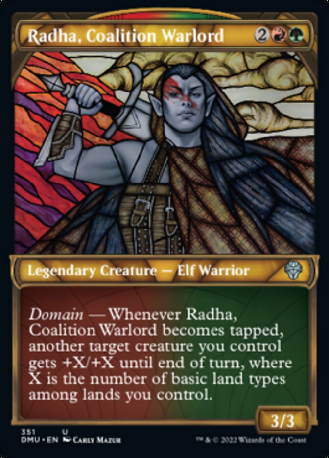 Radha, Coalition Warlord (Showcase Textured) [Dominaria United] | Game Master's Emporium (The New GME)