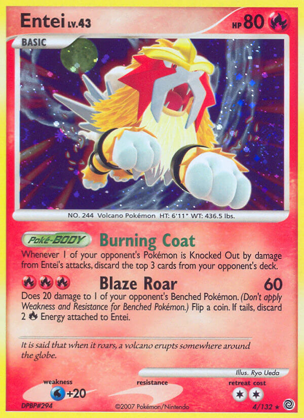 Entei (4/132) (Cracked Ice Holo) [Diamond & Pearl: Secret Wonders] | Game Master's Emporium (The New GME)