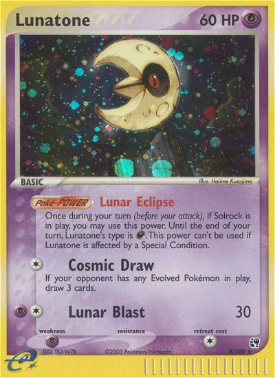 Lunatone (8/100) [EX: Sandstorm] | Game Master's Emporium (The New GME)