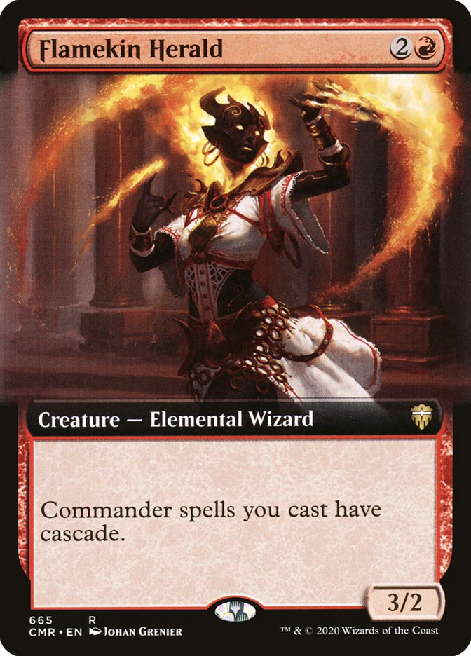 Flamekin Herald (Extended Art) [Commander Legends] | Game Master's Emporium (The New GME)