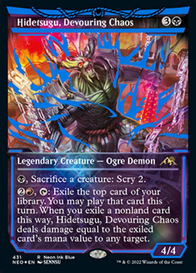 Hidetsugu, Devouring Chaos (Neon Ink Blue) [Kamigawa: Neon Dynasty] | Game Master's Emporium (The New GME)