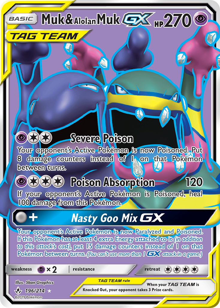 Muk & Alolan Muk GX (196/214) [Sun & Moon: Unbroken Bonds] | Game Master's Emporium (The New GME)