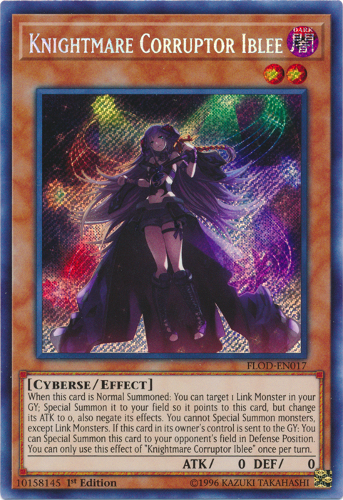 Knightmare Corruptor Iblee [FLOD-EN017] Secret Rare | Game Master's Emporium (The New GME)