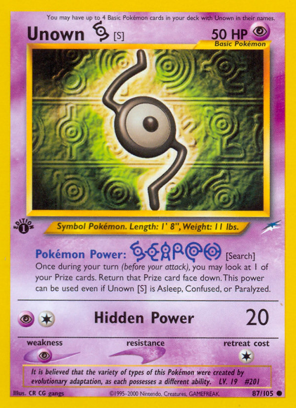 Unown [S] (87/105) [Neo Destiny 1st Edition] | Game Master's Emporium (The New GME)