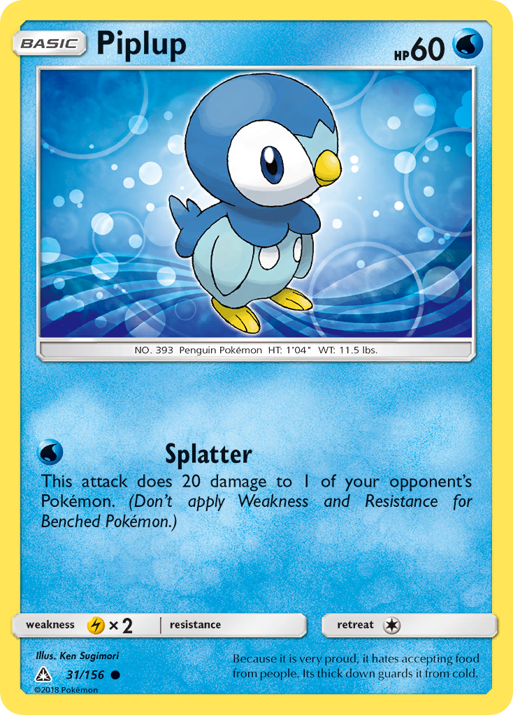 Piplup (31/156) [Sun & Moon: Ultra Prism] | Game Master's Emporium (The New GME)