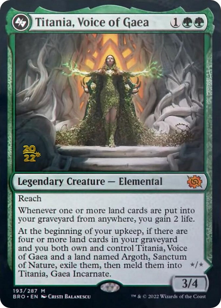 Titania, Voice of Gaea [The Brothers' War Prerelease Promos] | Game Master's Emporium (The New GME)