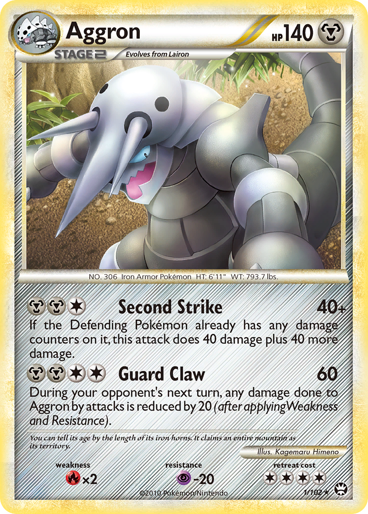 Aggron (1/102) [HeartGold & SoulSilver: Triumphant] | Game Master's Emporium (The New GME)