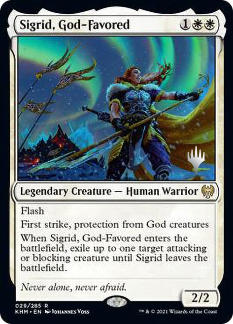 Sigrid, God-Favored (Promo Pack) [Kaldheim Promos] | Game Master's Emporium (The New GME)