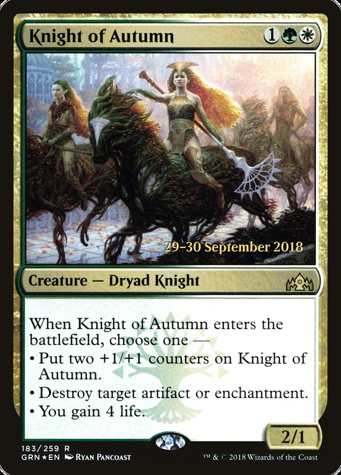 Knight of Autumn [Guilds of Ravnica Prerelease Promos] | Game Master's Emporium (The New GME)