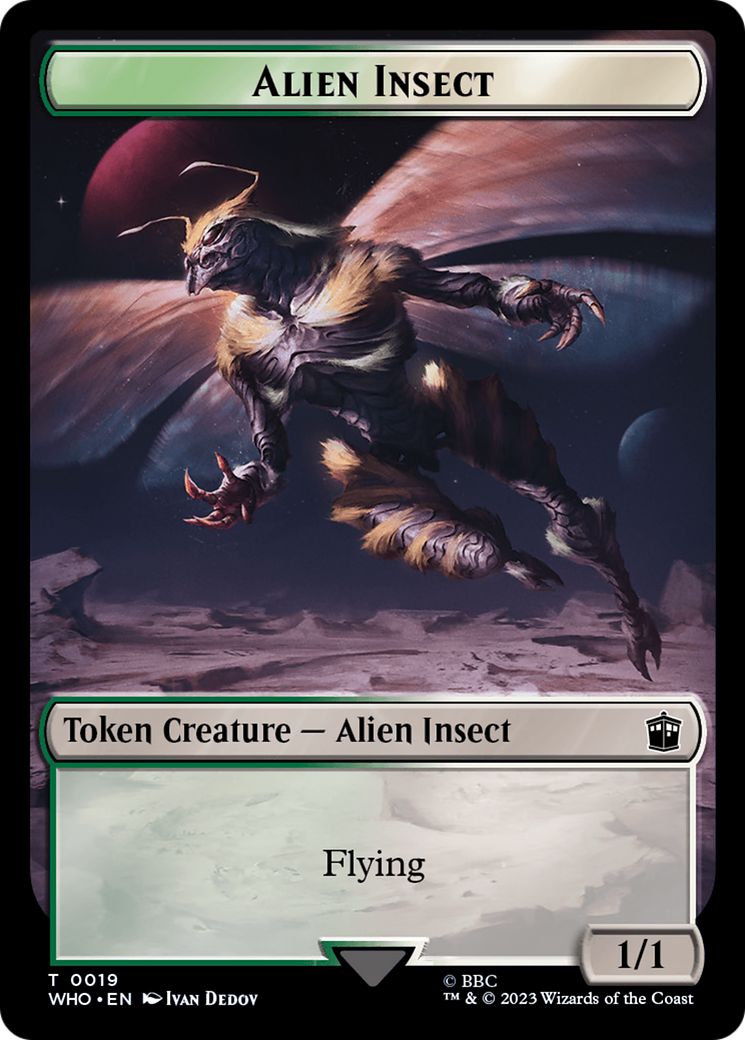 Alien Angel // Alien Insect Double-Sided Token [Doctor Who Tokens] | Game Master's Emporium (The New GME)