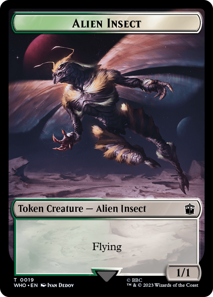 Alien Salamander // Alien Insect Double-Sided Token [Doctor Who Tokens] | Game Master's Emporium (The New GME)