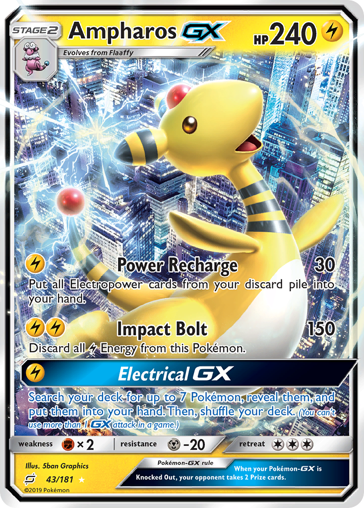 Ampharos GX (43/181) [Sun & Moon: Team Up] | Game Master's Emporium (The New GME)