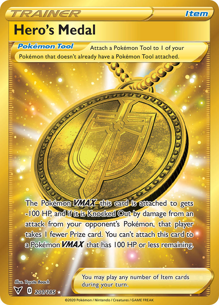 Hero's Medal (201/185) [Sword & Shield: Vivid Voltage] | Game Master's Emporium (The New GME)