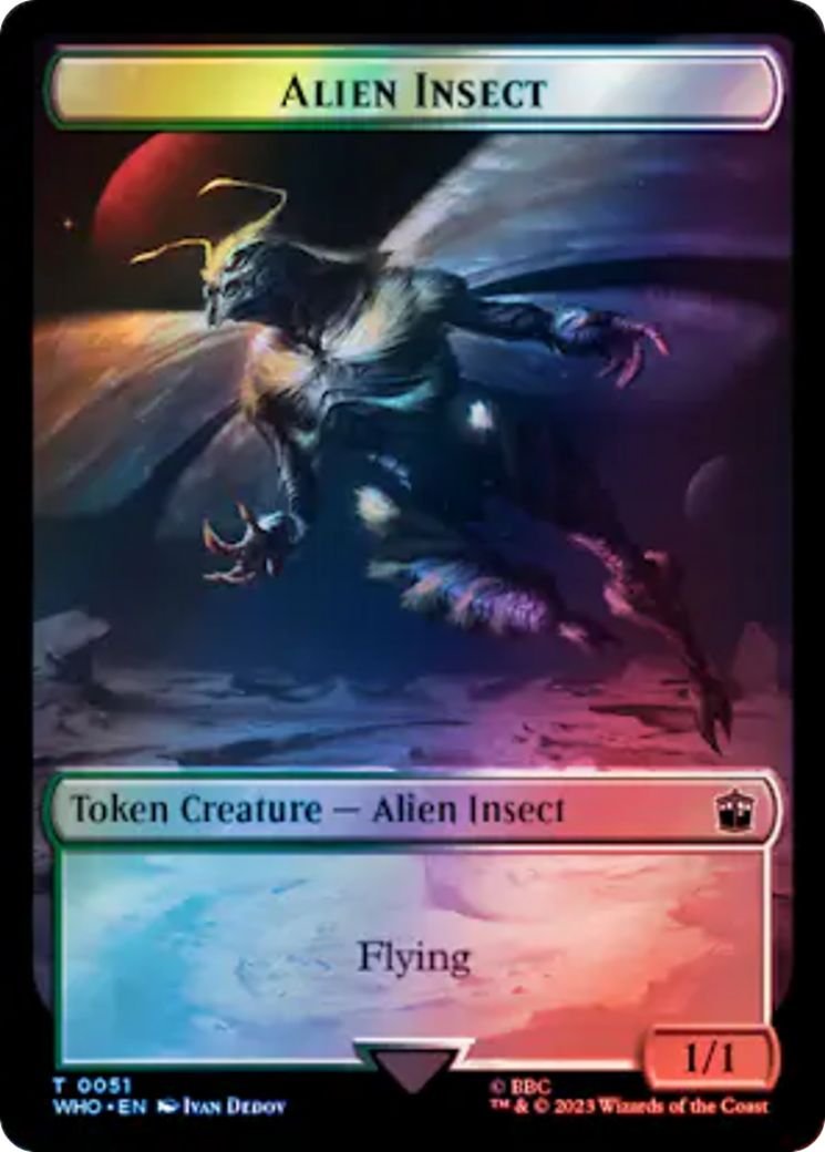 Alien // Alien Insect Double-Sided Token (Surge Foil) [Doctor Who Tokens] | Game Master's Emporium (The New GME)