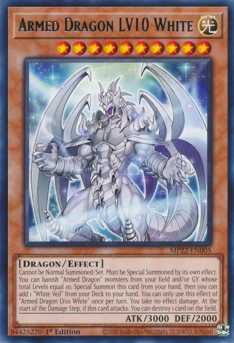 Armed Dragon LV10 White [MP22-EN005] Rare | Game Master's Emporium (The New GME)