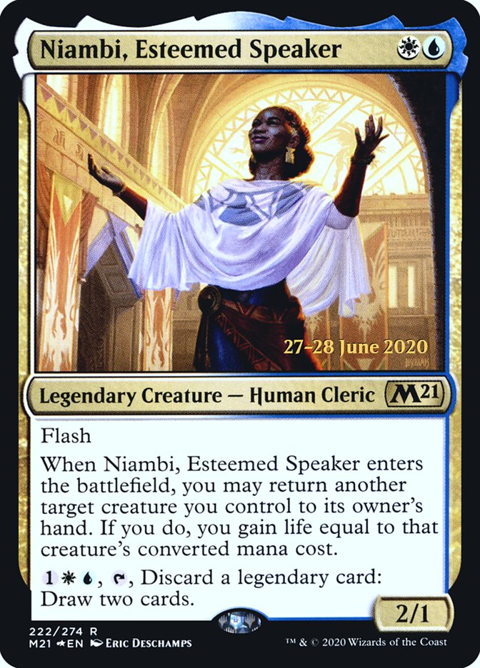 Niambi, Esteemed Speaker [Core Set 2021 Prerelease Promos] | Game Master's Emporium (The New GME)