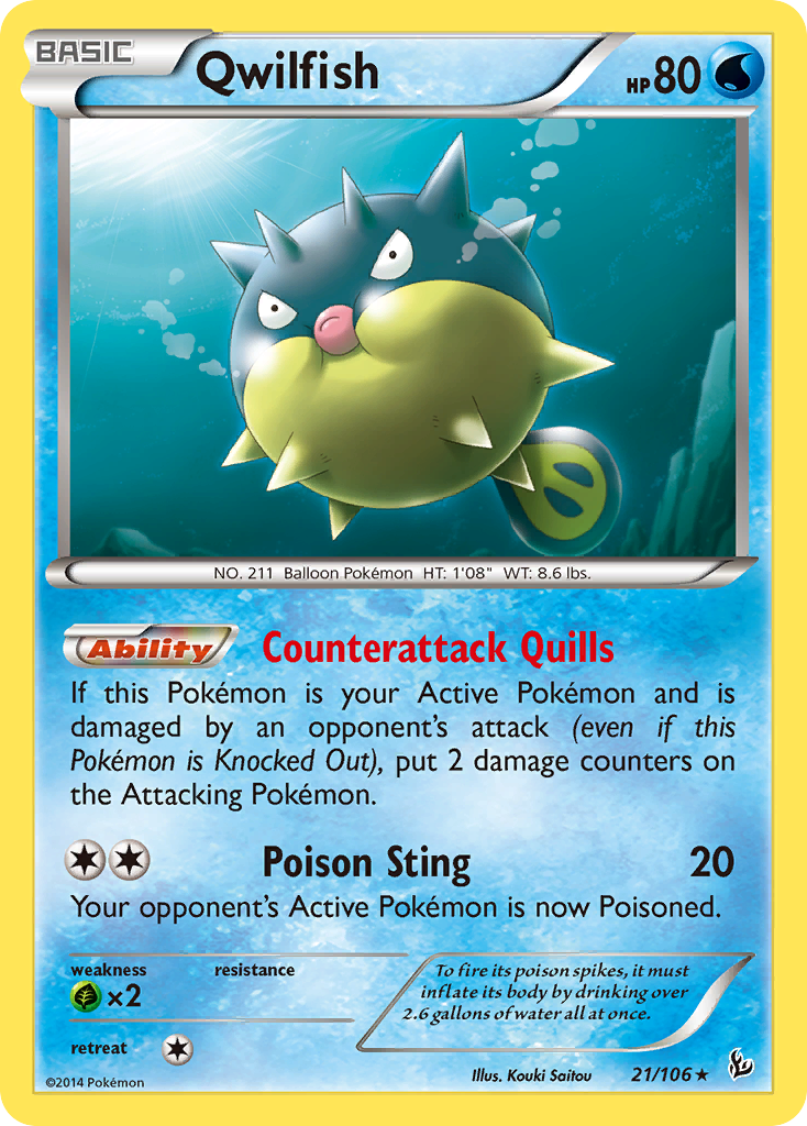 Qwilfish (21/106) [XY: Flashfire] | Game Master's Emporium (The New GME)