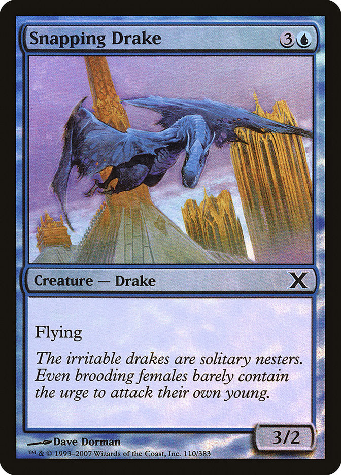 Snapping Drake (Premium Foil) [Tenth Edition] | Game Master's Emporium (The New GME)