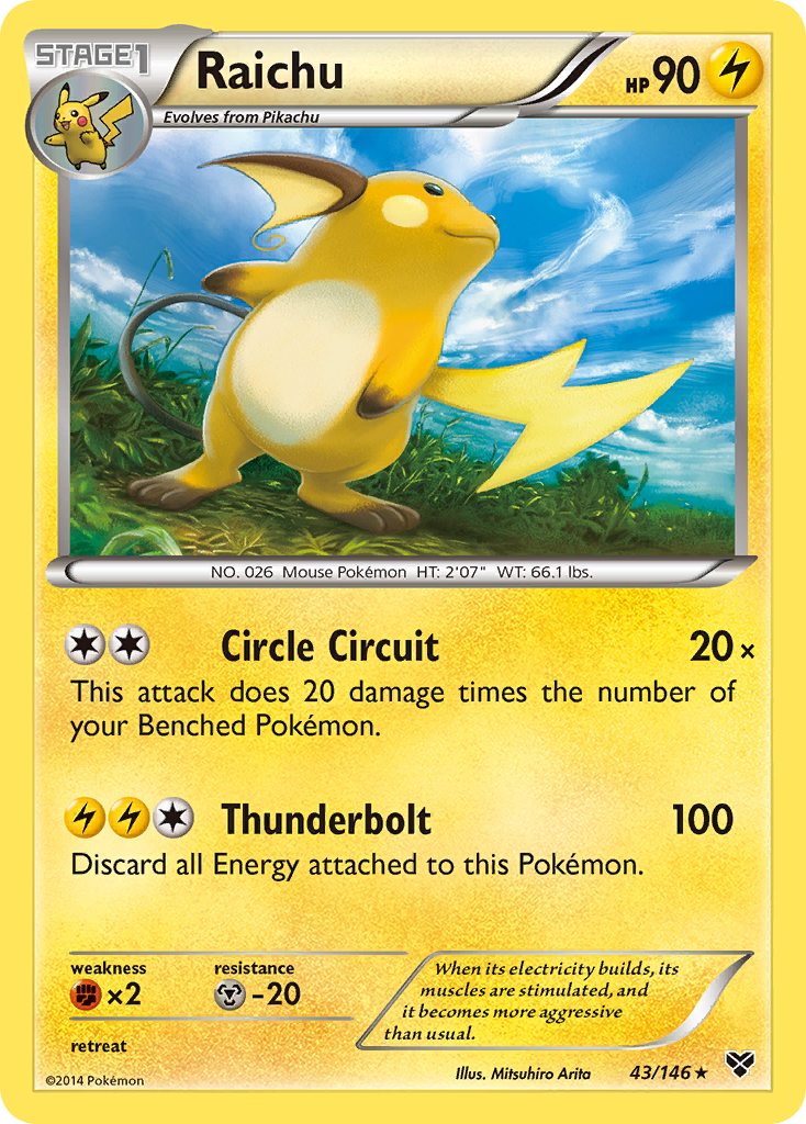 Raichu (43/146) [XY: Base Set] | Game Master's Emporium (The New GME)