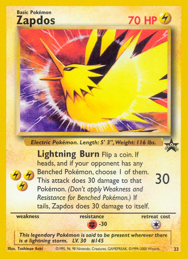 Zapdos (23) [Wizards of the Coast: Black Star Promos] | Game Master's Emporium (The New GME)