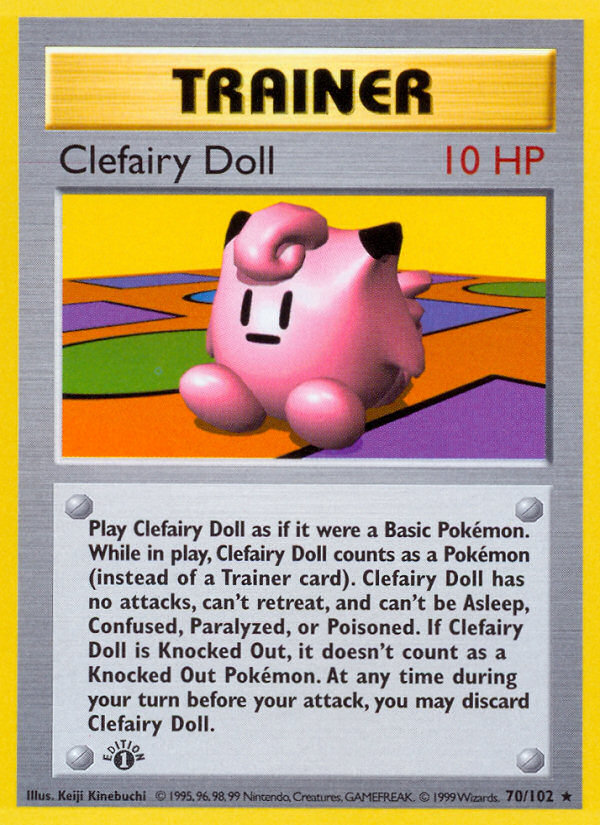 Clefairy Doll (70/102) (Shadowless) [Base Set 1st Edition] | Game Master's Emporium (The New GME)