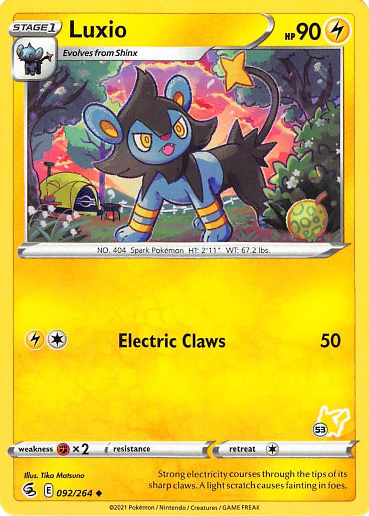 Luxio (092/264) (Pikachu Stamp #53) [Battle Academy 2022] | Game Master's Emporium (The New GME)