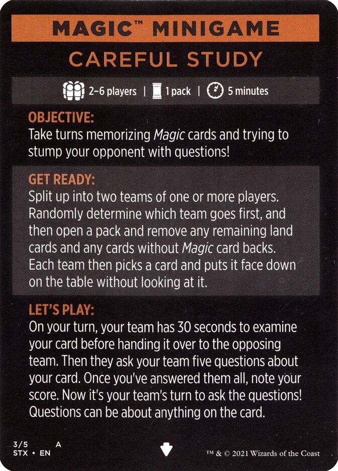 Careful Study (Magic Minigame) [Strixhaven: School of Mages Minigame] | Game Master's Emporium (The New GME)