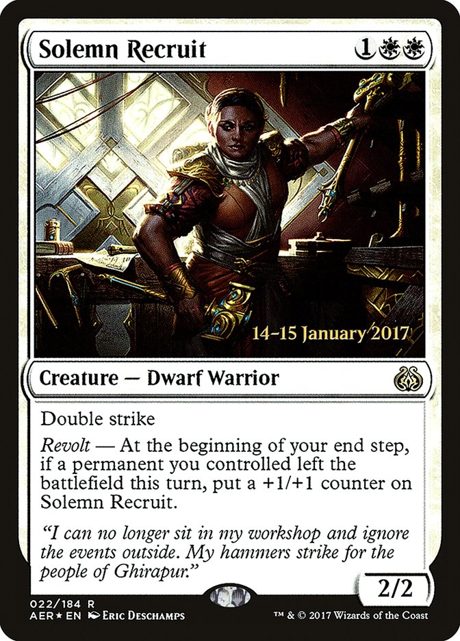 Solemn Recruit [Aether Revolt Prerelease Promos] | Game Master's Emporium (The New GME)