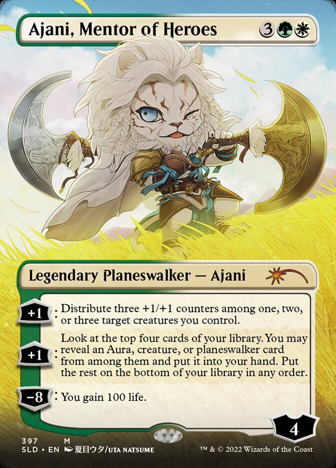 Ajani, Mentor of Heroes (Borderless) [Secret Lair Drop Series] | Game Master's Emporium (The New GME)