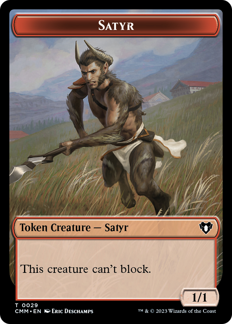 Saproling // Satyr Double-Sided Token [Commander Masters Tokens] | Game Master's Emporium (The New GME)