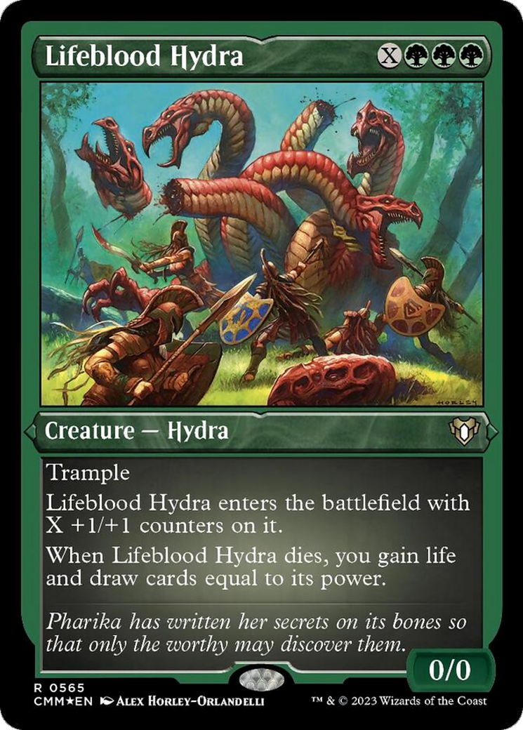 Lifeblood Hydra (Foil Etched) [Commander Masters] | Game Master's Emporium (The New GME)