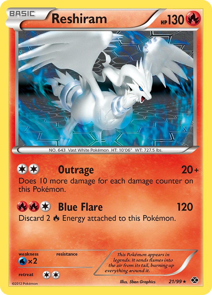 Reshiram (21/99) (Theme Deck Exclusive) [Black & White: Next Destinies] | Game Master's Emporium (The New GME)