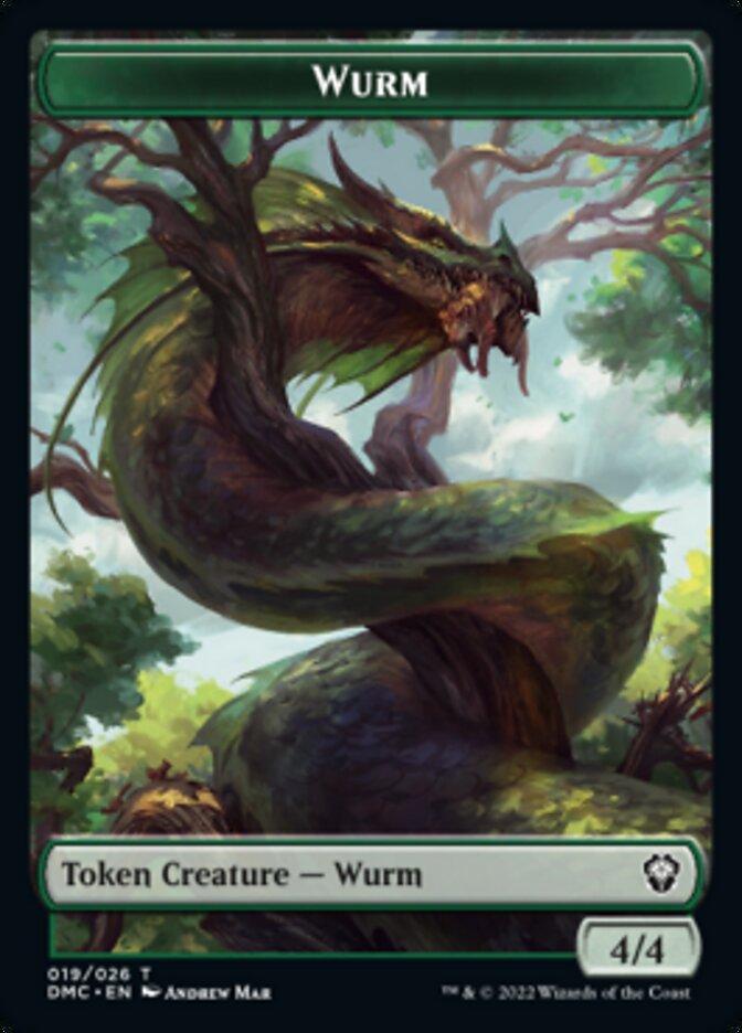 Wurm Token [Dominaria United Commander Tokens] | Game Master's Emporium (The New GME)