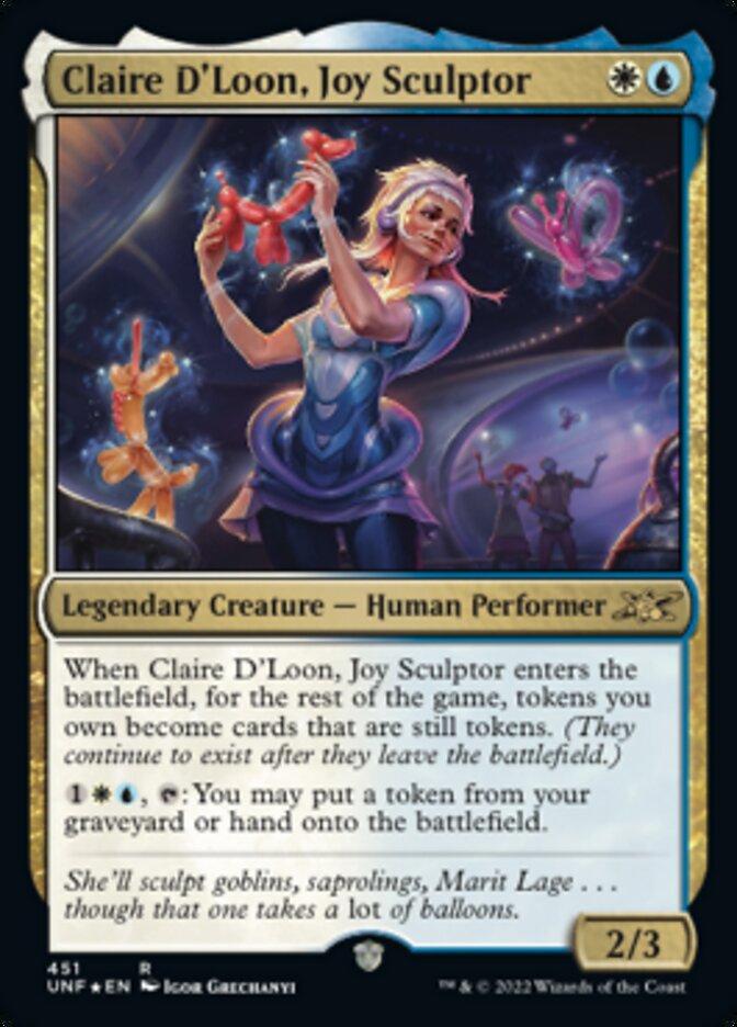 Claire D'Loon, Joy Sculptor (Galaxy Foil) [Unfinity] | Game Master's Emporium (The New GME)