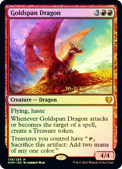 Goldspan Dragon [Kaldheim Prerelease Promos] | Game Master's Emporium (The New GME)