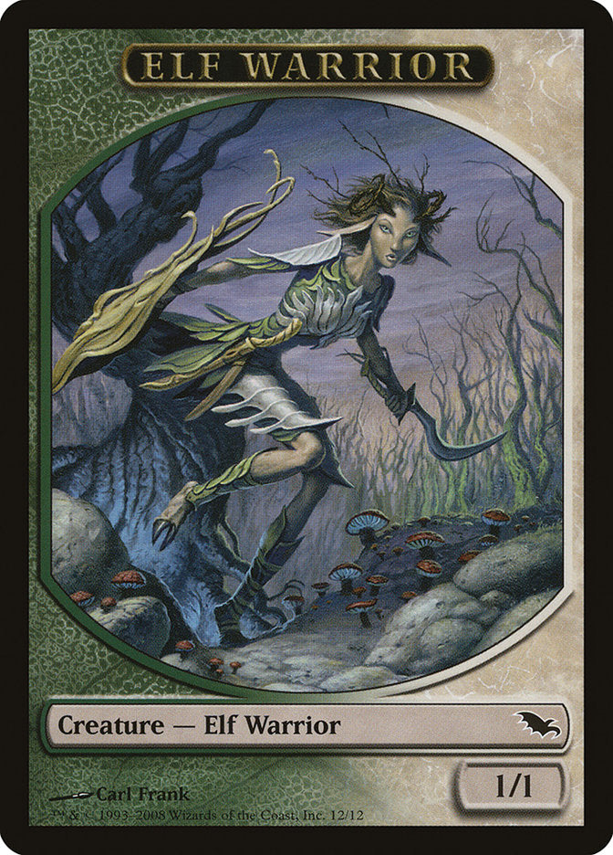 Elf Warrior Token (12/12) [Shadowmoor Tokens] | Game Master's Emporium (The New GME)