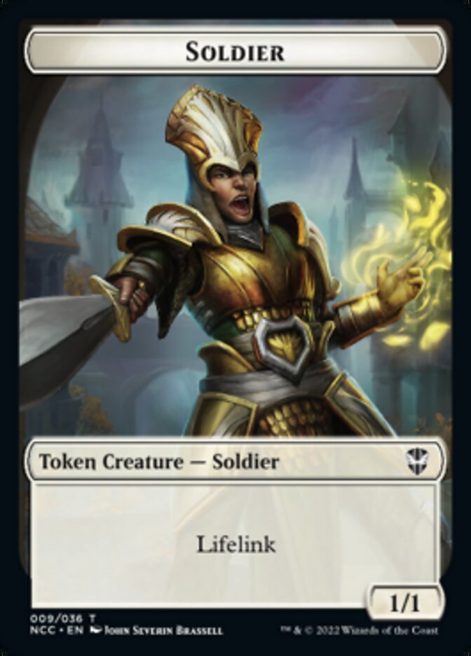 Soldier (09) // Cat Beast Double-Sided Token [Streets of New Capenna Commander Tokens] | Game Master's Emporium (The New GME)