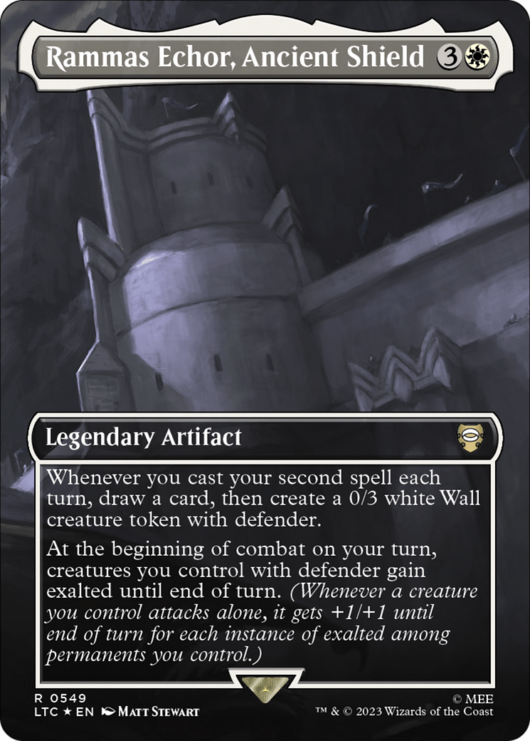 Rammas Echor, Ancient Shield (Borderless) (Surge Foil) [The Lord of the Rings: Tales of Middle-Earth Commander] | Game Master's Emporium (The New GME)
