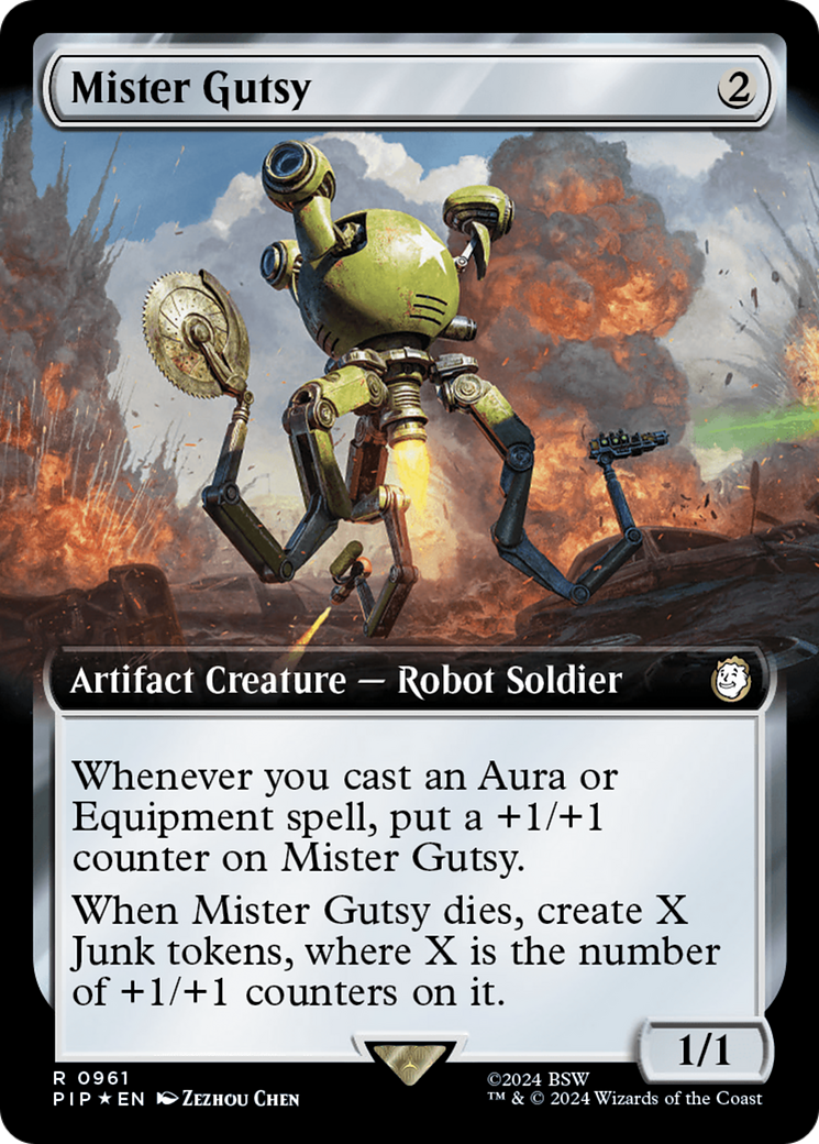 Mister Gutsy (Extended Art) (Surge Foil) [Fallout] | Game Master's Emporium (The New GME)