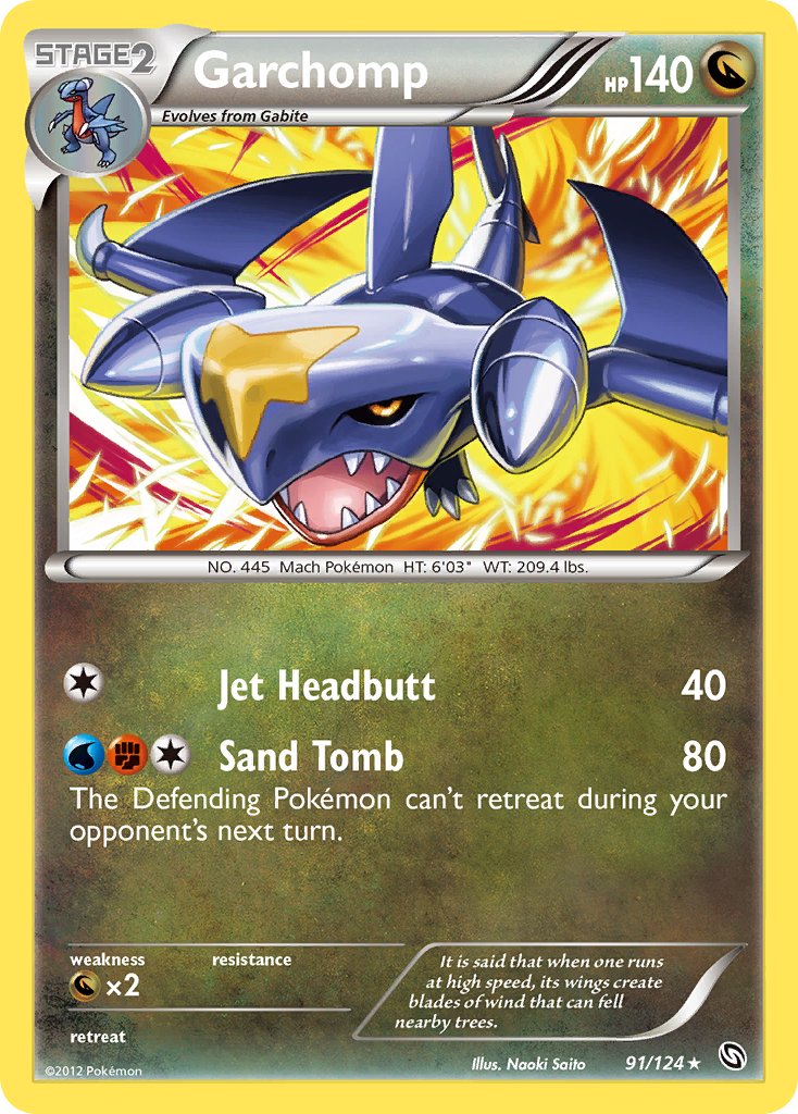 Garchomp (91/124) (Cracked Ice Holo) (Theme Deck Exclusive) [Black & White: Dragons Exalted] | Game Master's Emporium (The New GME)