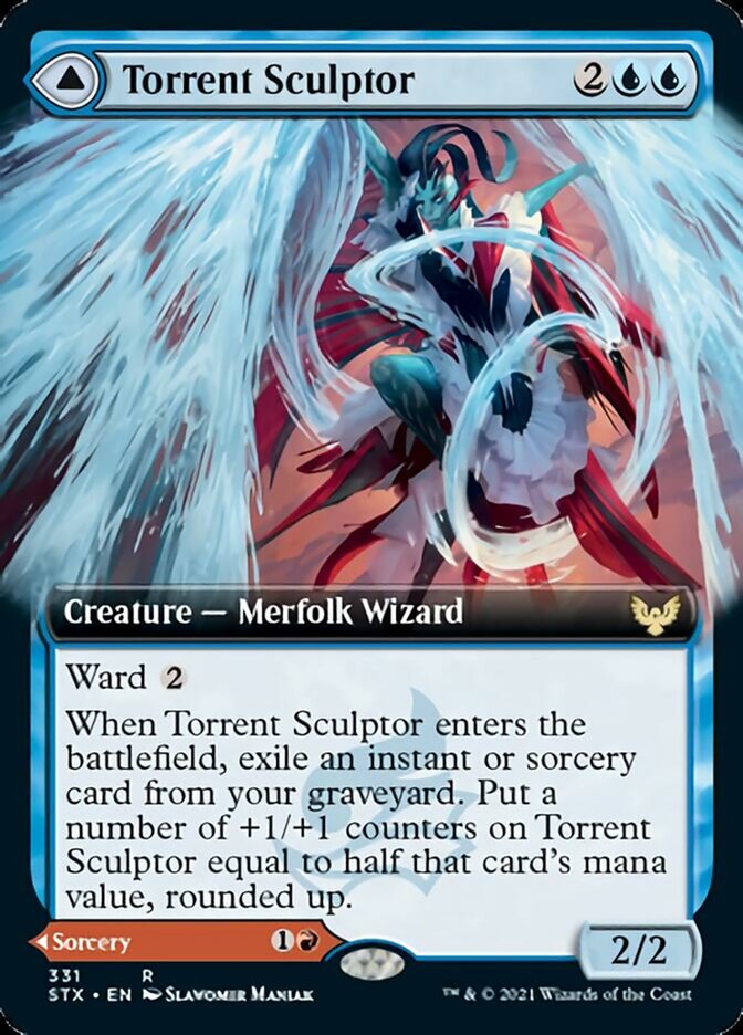 Torrent Sculptor // Flamethrower Sonata (Extended Art) [Strixhaven: School of Mages] | Game Master's Emporium (The New GME)