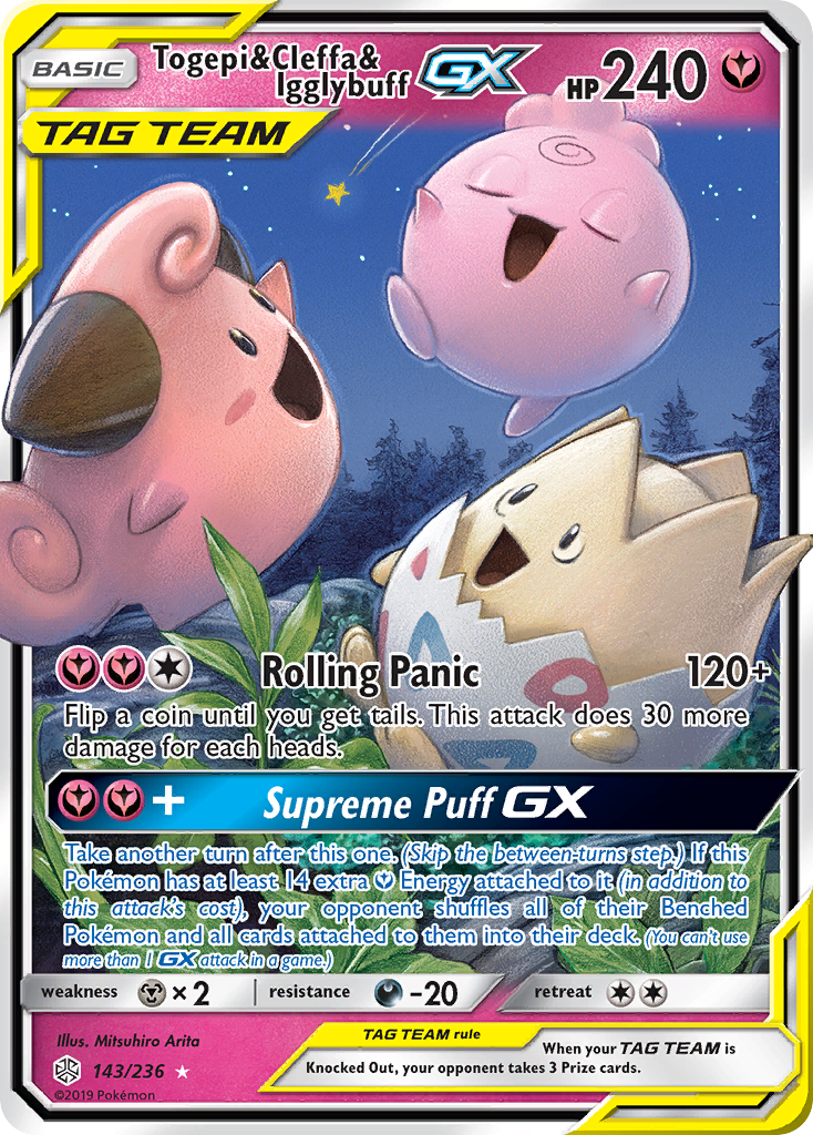 Togepi & Cleffa & Igglybuff GX (143/236) [Sun & Moon: Cosmic Eclipse] | Game Master's Emporium (The New GME)