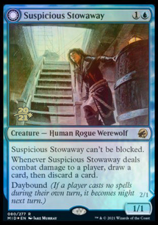 Suspicious Stowaway // Seafaring Werewolf [Innistrad: Midnight Hunt Prerelease Promos] | Game Master's Emporium (The New GME)