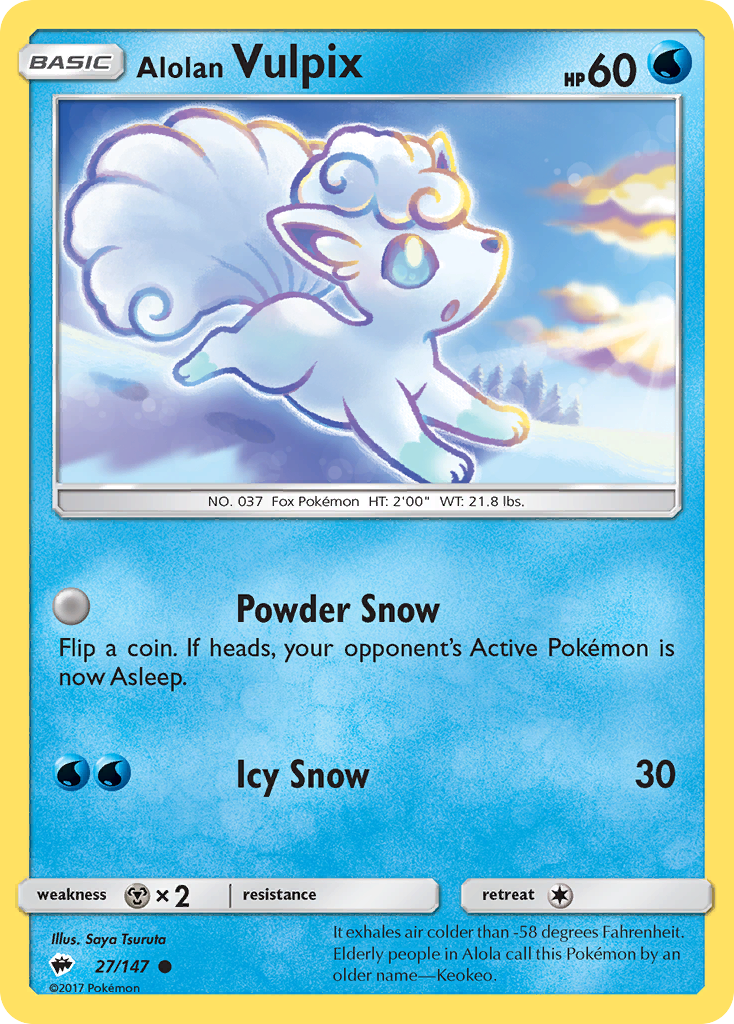 Alolan Vulpix (27/147) [Sun & Moon: Burning Shadows] | Game Master's Emporium (The New GME)